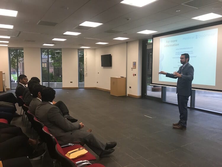 Ben Ambrose delivered a Study Medicine in Europe presentation to students at Bolton School